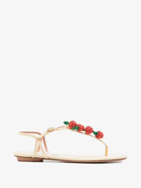 Aquazzura Fragolina Sugar strawberry-embellishment sandals