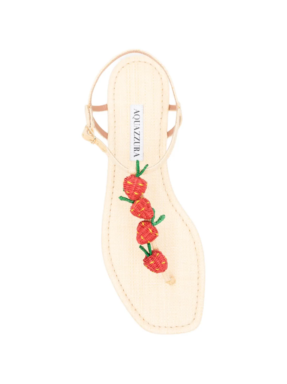 Aquazzura Fragolina Sugar strawberry-embellishment sandals Beige