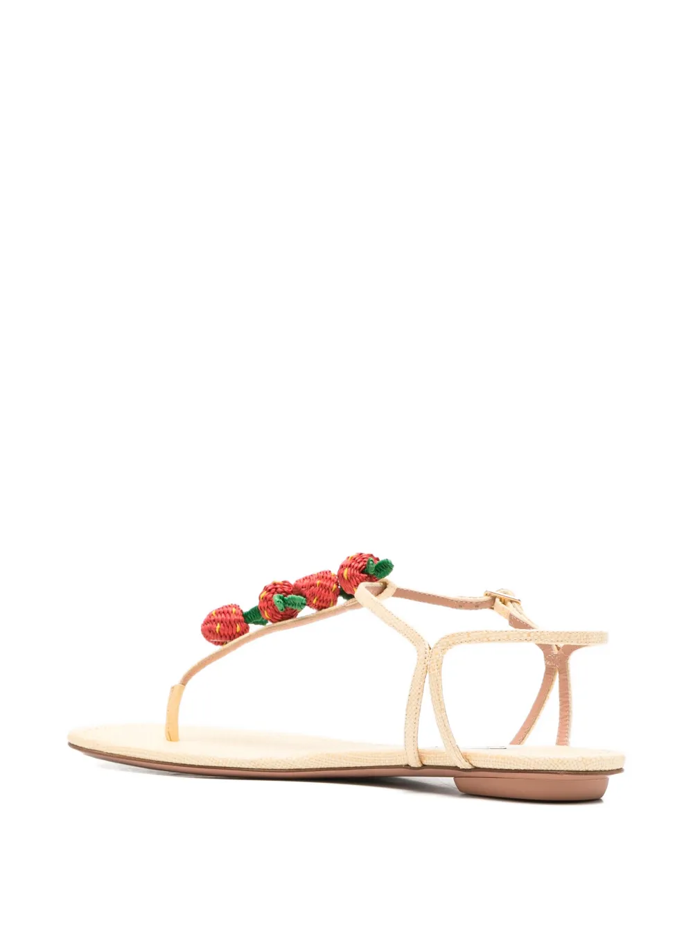 Aquazzura Fragolina Sugar strawberry-embellishment sandals Beige