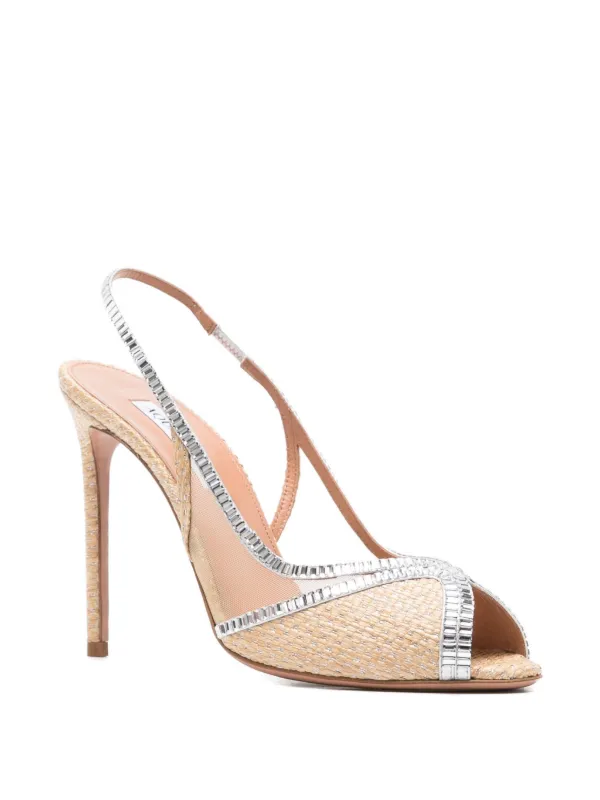 Aquazzura Wild Aurora crystal-embellished Sandals | White | FARFETCH
