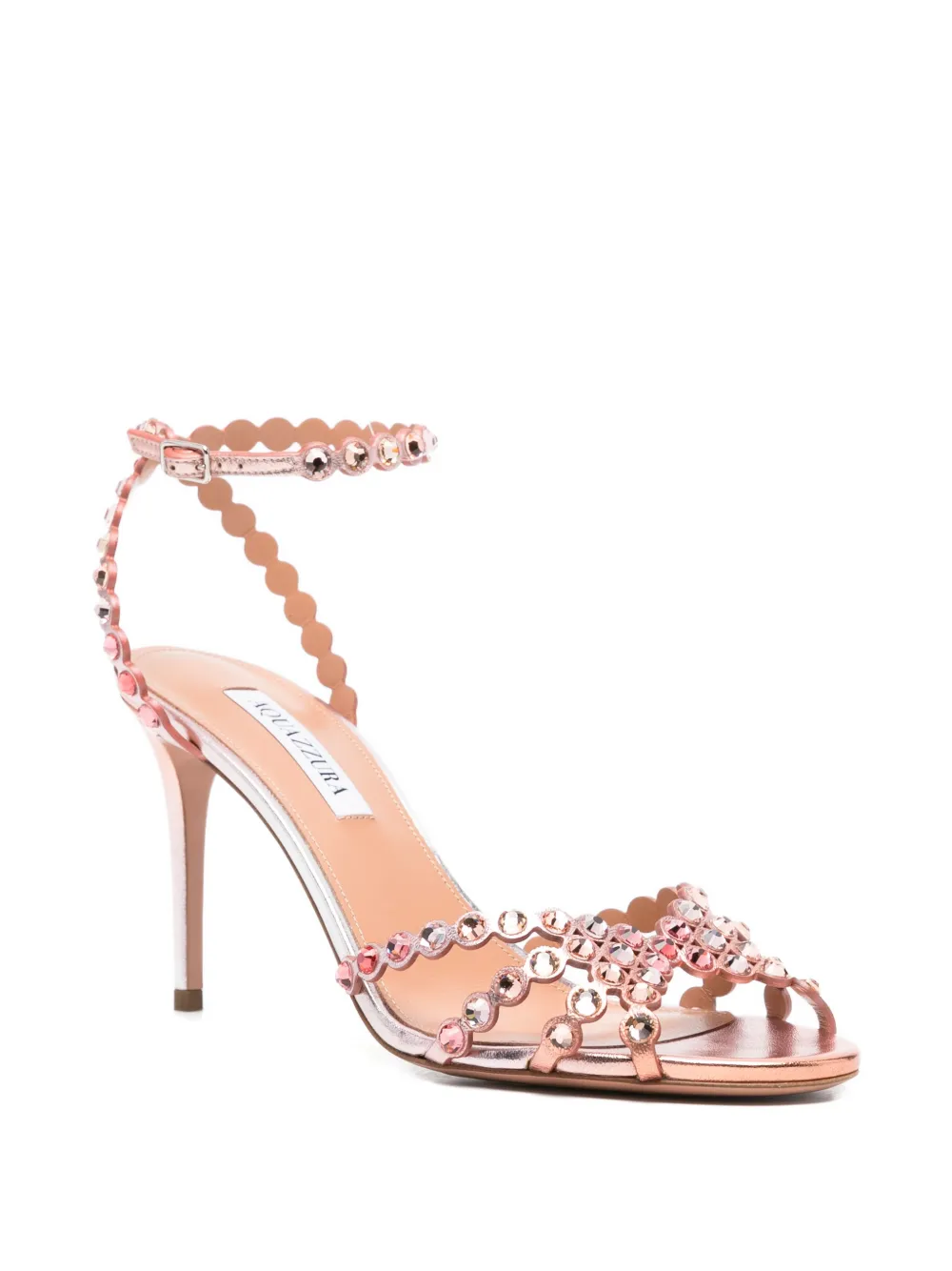 Aquazzura Tequila scalloped embellished sandals Roze