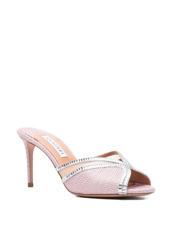 Aquazzura Wild Aurora Embellished Heeled Sandals | Pink | FARFETCH