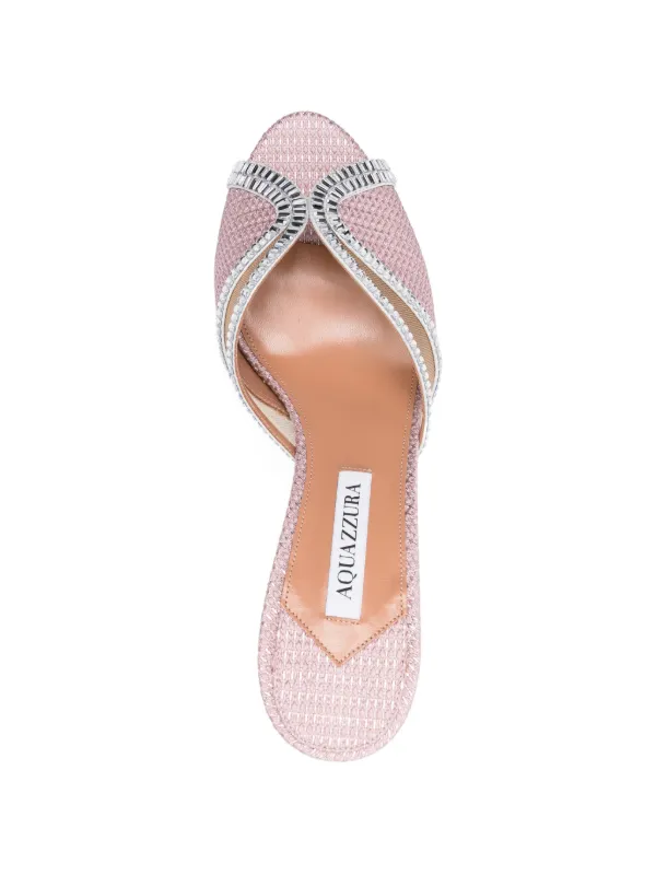 Aquazzura Wild Aurora Embellished Heeled Sandals | Pink | FARFETCH