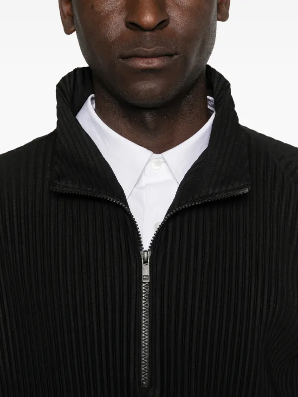 Homme Plissé Issey Miyake March Pleated Zip Jacket | Black