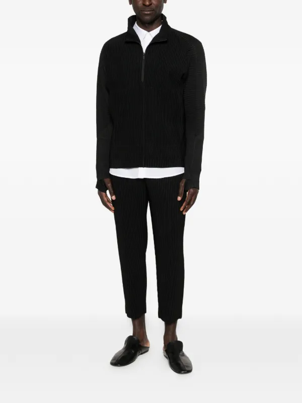 Homme Plissé Issey Miyake March Pleated Zip Jacket | Black