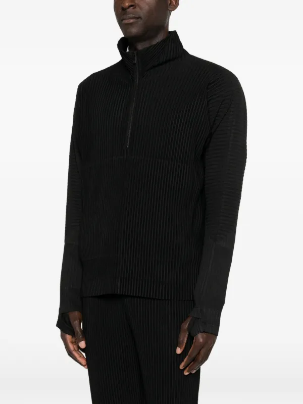 Homme Plissé Issey Miyake March Pleated Zip Jacket | Black