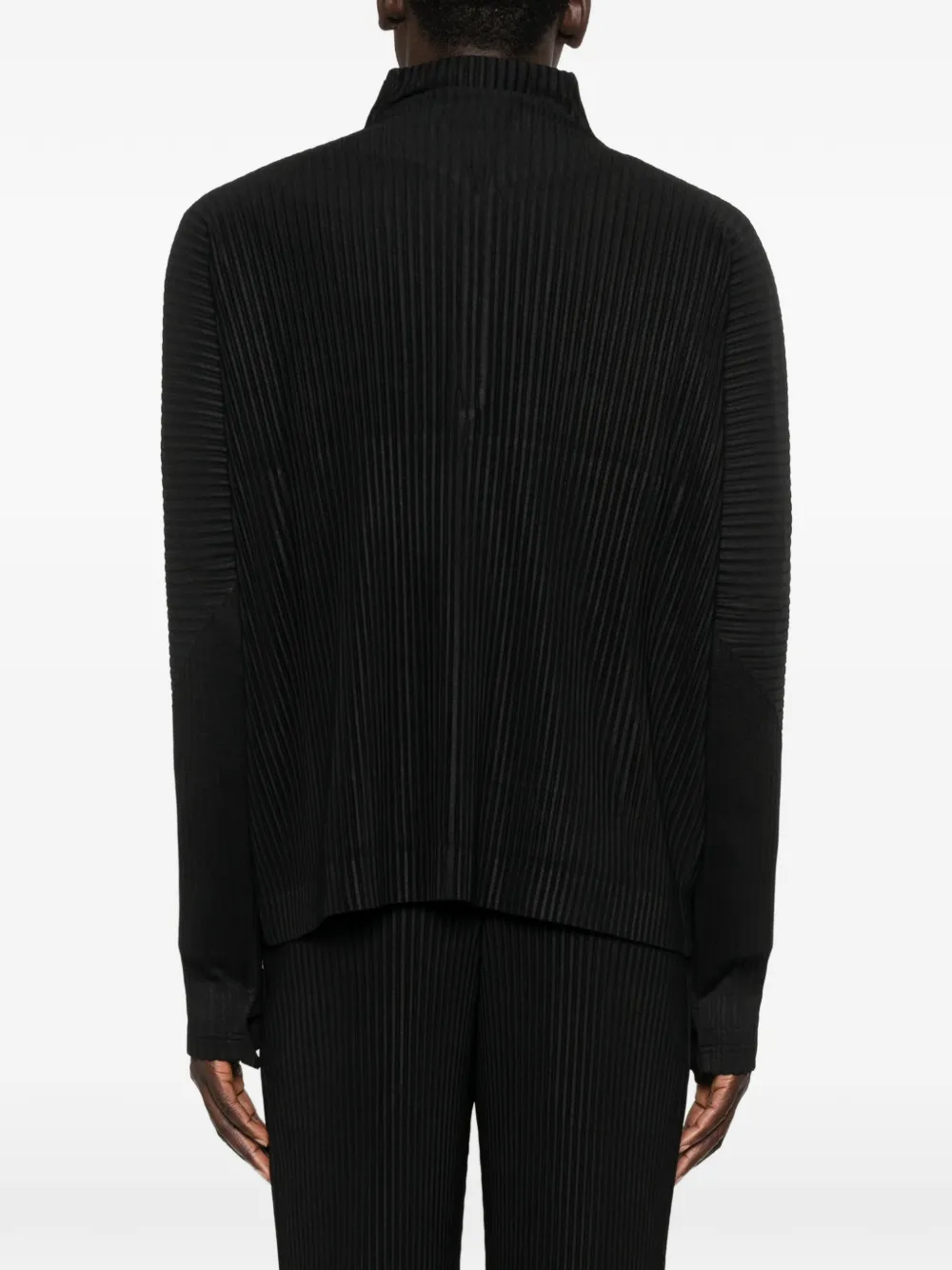 Homme Plissé Issey Miyake March geplooid jack met rits Zwart