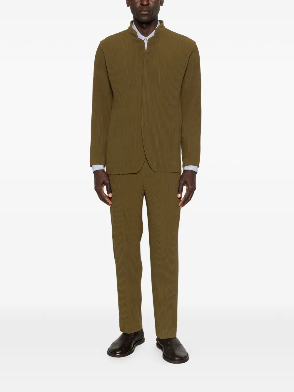 Homme Plissé Issey Miyake Tuxedo broek met plooien Groen