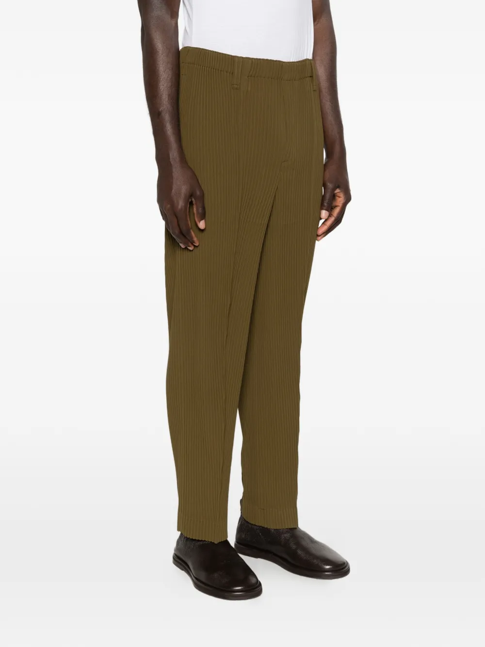 Homme Plissé Issey Miyake Tuxedo broek met plooien Groen
