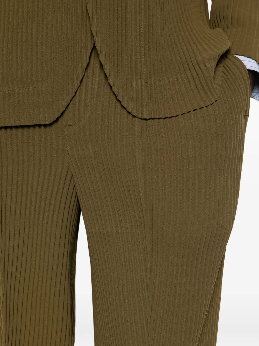 Homme Plissé Issey Miyake Tuxedo broek met plooien Groen