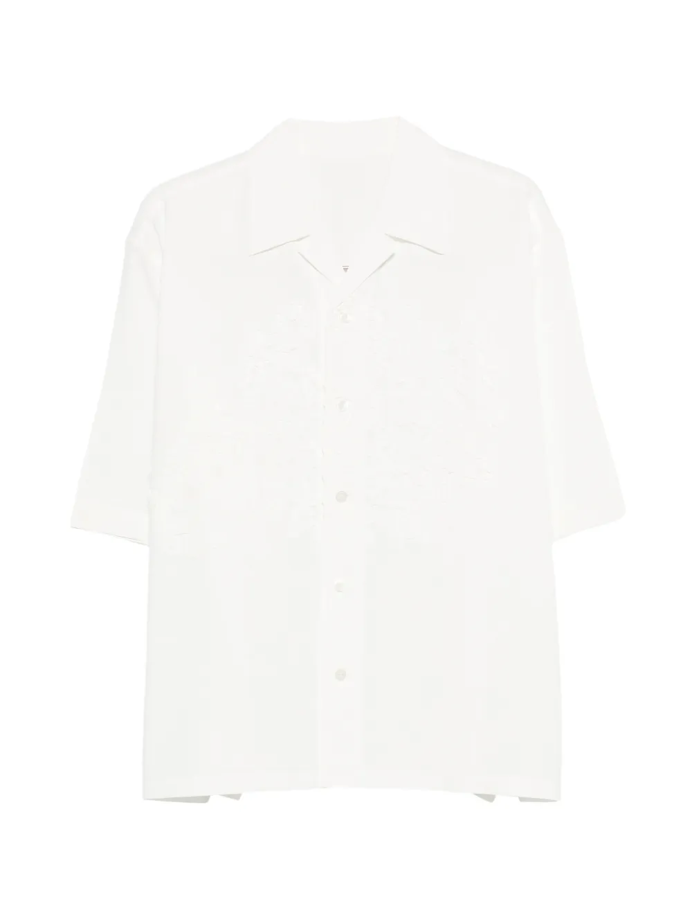 Homme Plissé Issey Miyake embroidery short-sleeve shirt - White