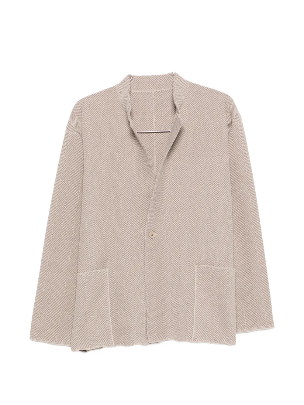 Homme Plissé Issey Miyake knit herringbone cardigan - Toni neutri