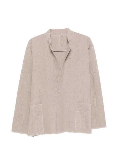 Homme Plissé Issey Miyake knit herringbone cardigan