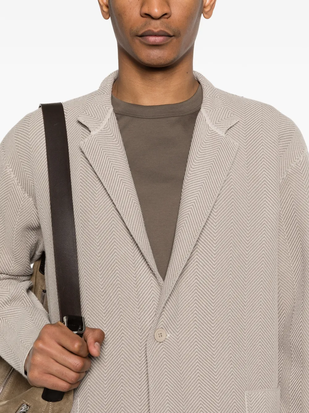 Homme Plissé Issey Miyake Gebreid vest met visgraatpatroon Beige