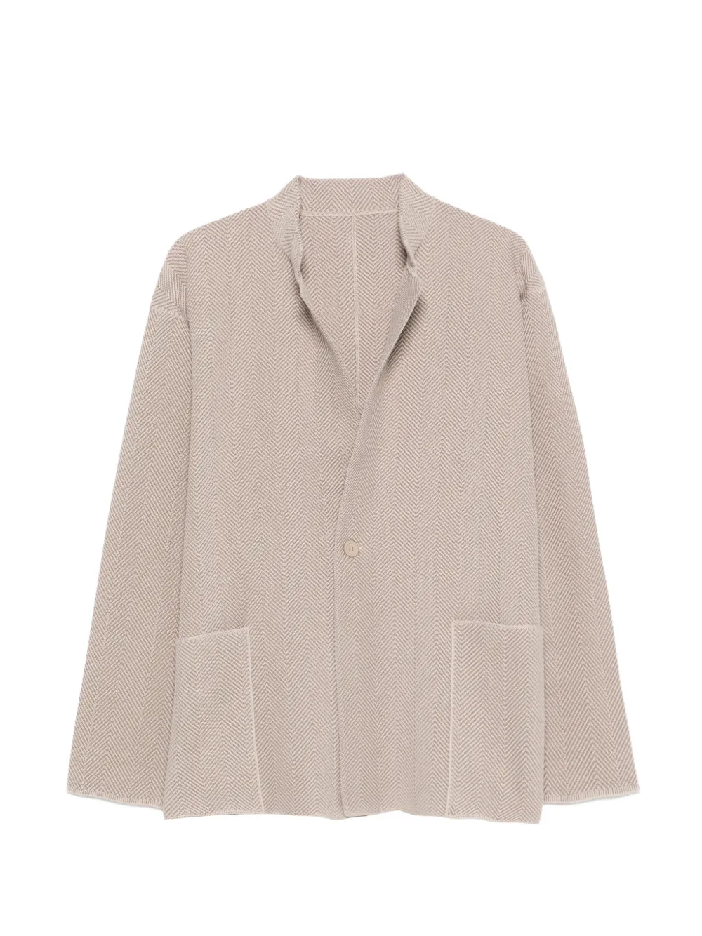 Homme Plissé Issey Miyake knit herringbone cardigan - Toni neutri