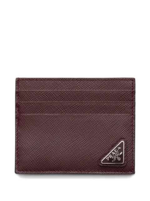 Prada Saffiano-leather triangle-logo cardholder