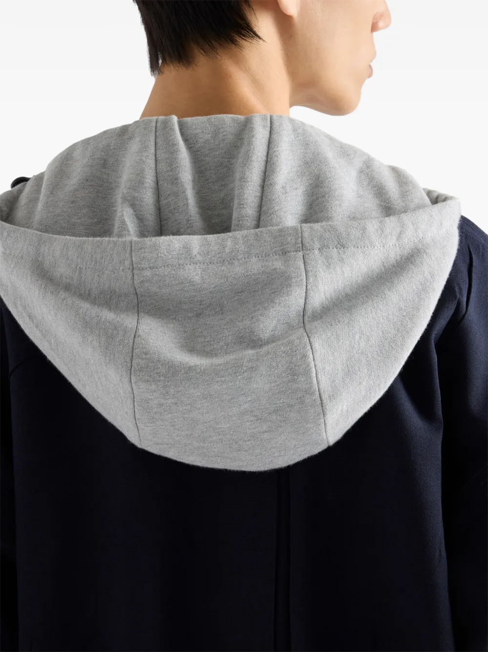 Prada Jack met capuchon en voorzak Blauw