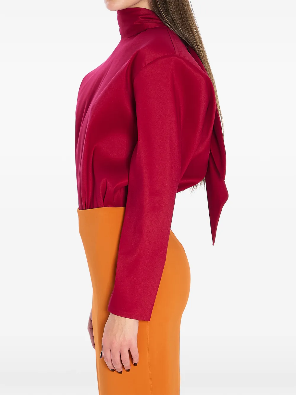 Saint Laurent tie long-sleeve top - Rood