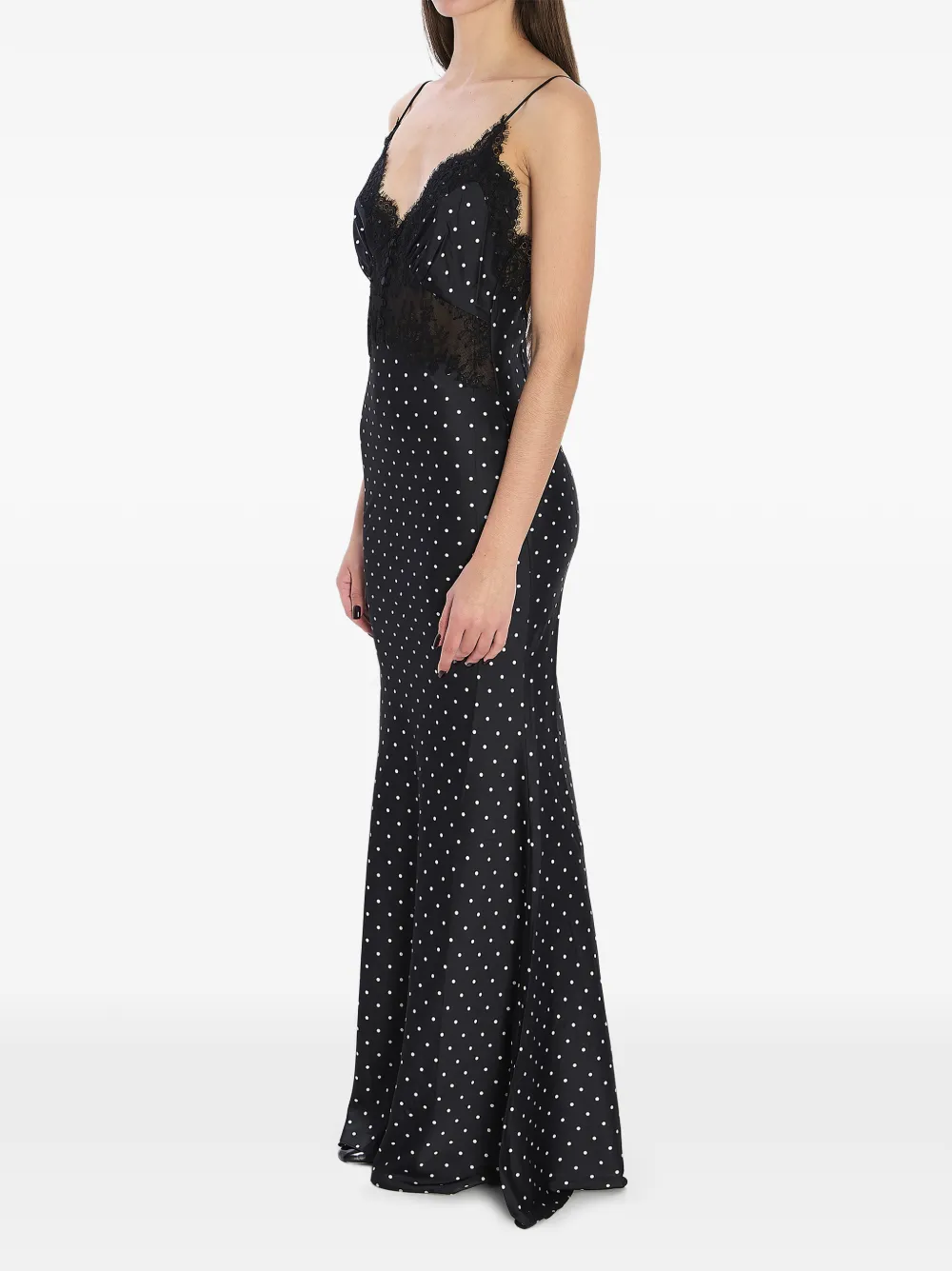 Self-Portrait polka-dot lace maxi dress - Zwart