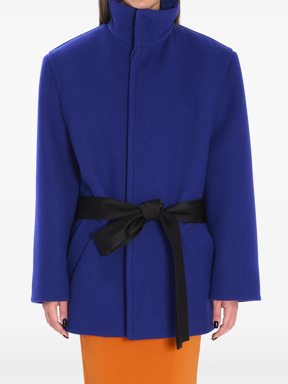 Saint Laurent abrigo con cinturón | azul | Image 1