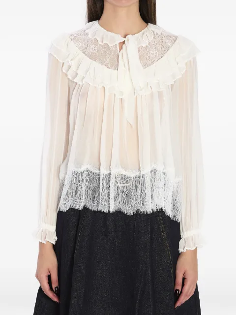 Self-Portrait lace ruffled top