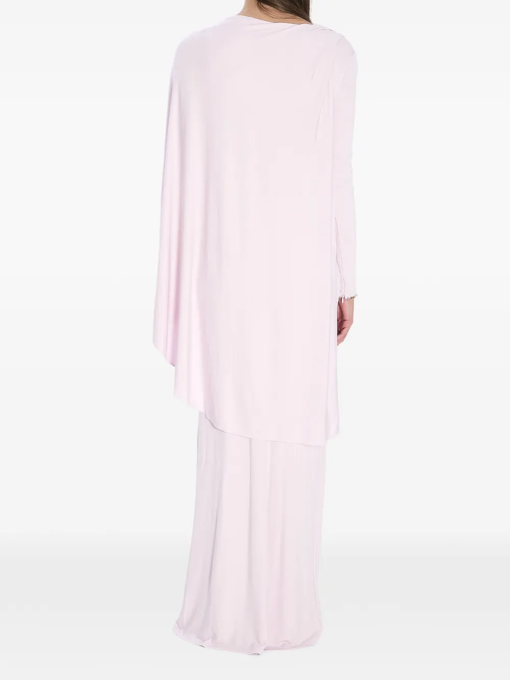 Self-portrait Asymmetric Embellished Maxi Dress In Pink
