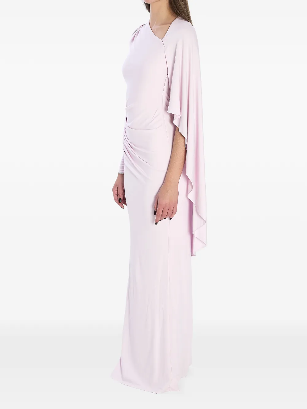 Self-portrait Asymmetric Embellished Maxi Dress In Pink