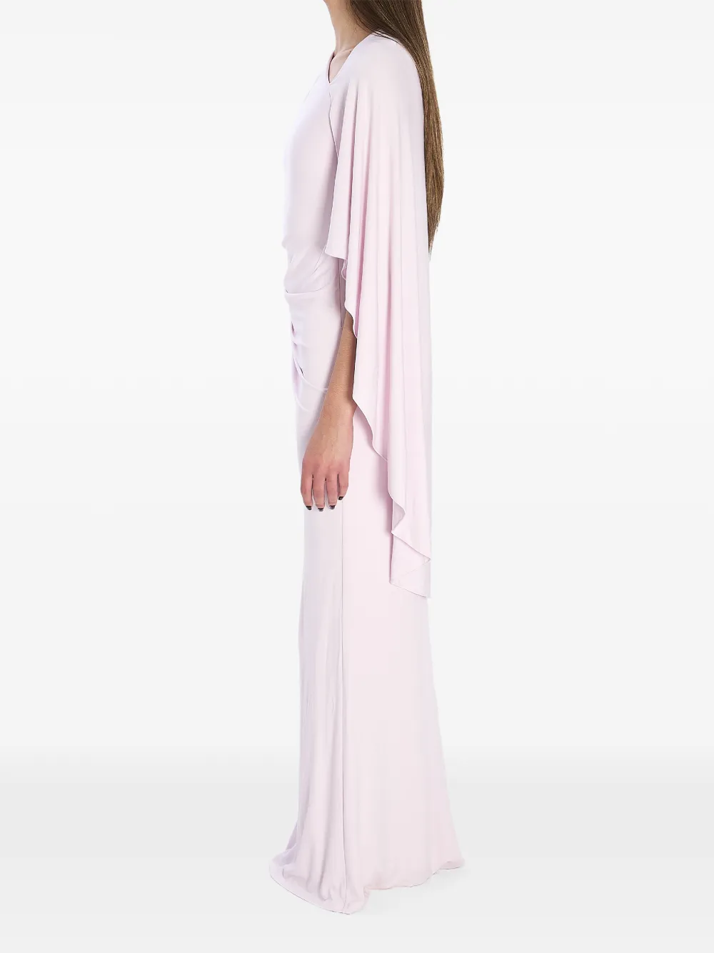 Self-portrait Asymmetric Embellished Maxi Dress In Pink