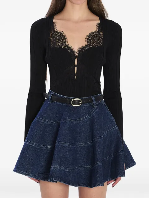Self-Portrait lace button top