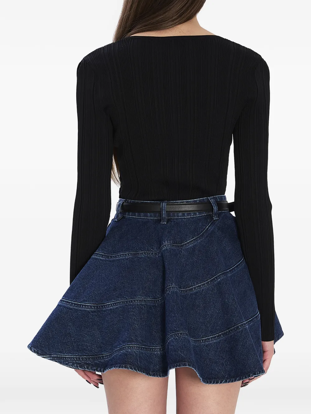 Self-portrait Lace Button Top In Black