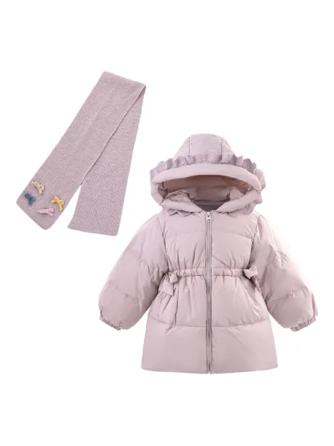 Mimi Tutu ruffle-hood scarf coat set (set of two)