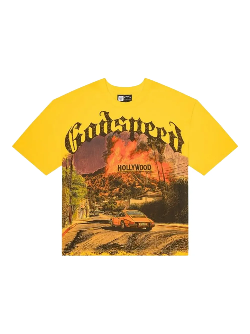 GODSPEED Los Scandalous graphic-print T-shirt | Yellow | Image 1