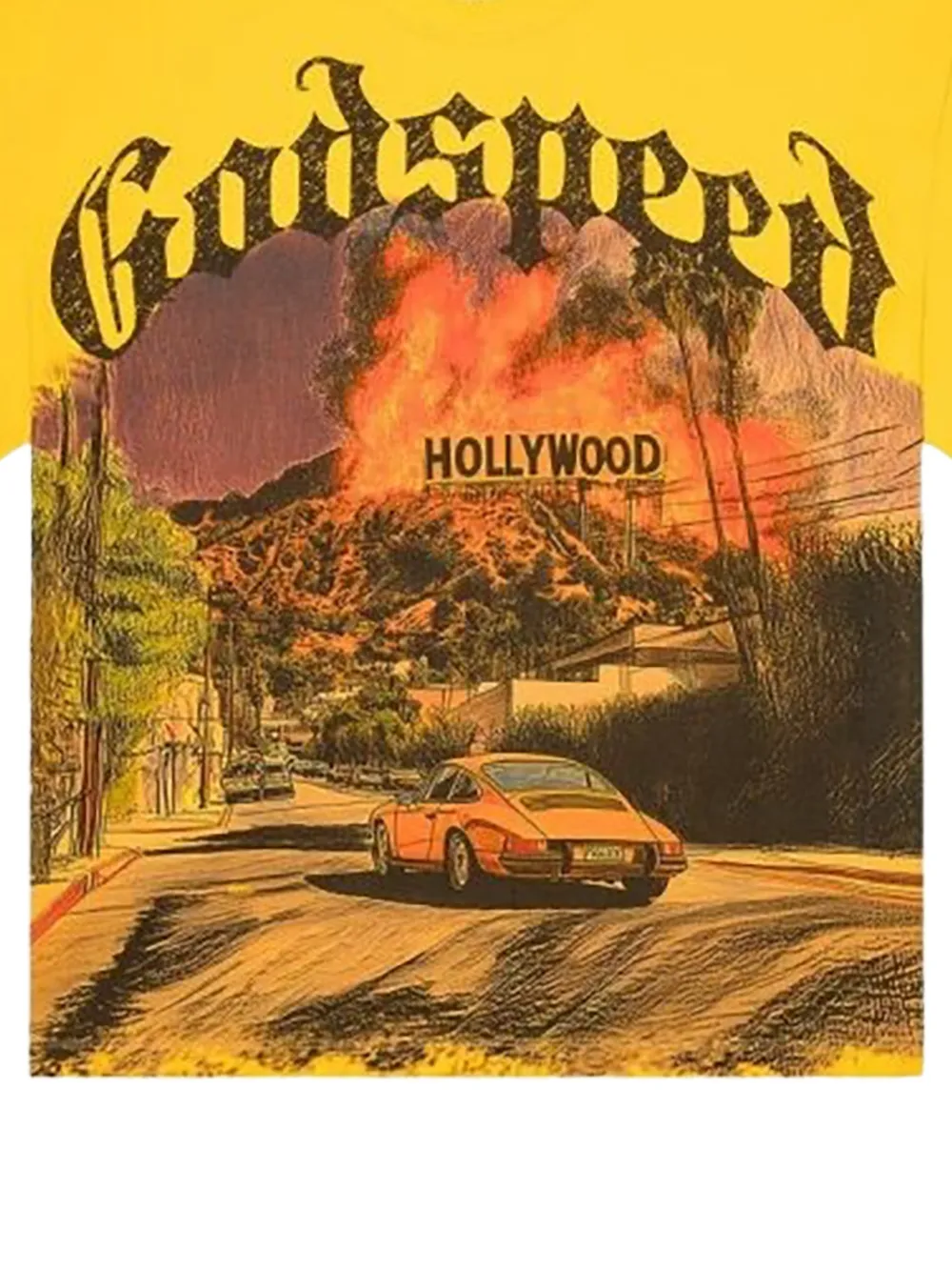 GODSPEED Los Scandalous T-shirt met grafische print - Geel