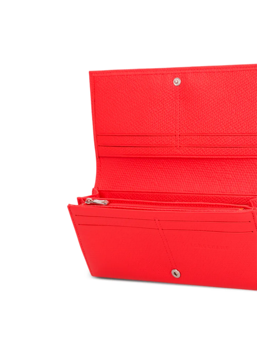 Longchamp Le Roseau Snap-fastening Wallet In Red