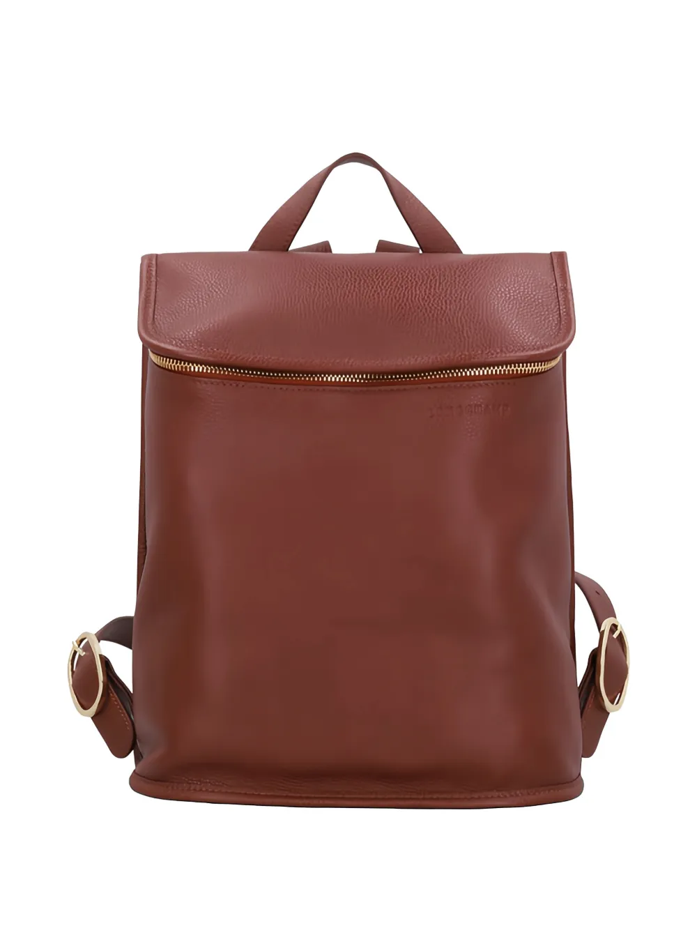 Longchamp medium Le Foulonné leather backpack - Marrone