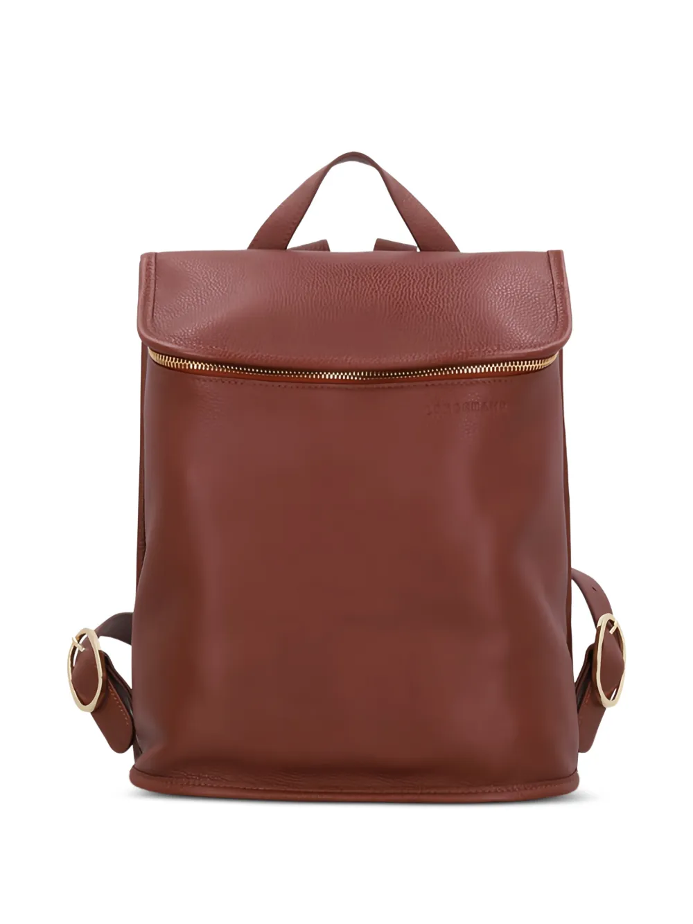 Longchamp medium Le Foulonné leather backpack - Marrone