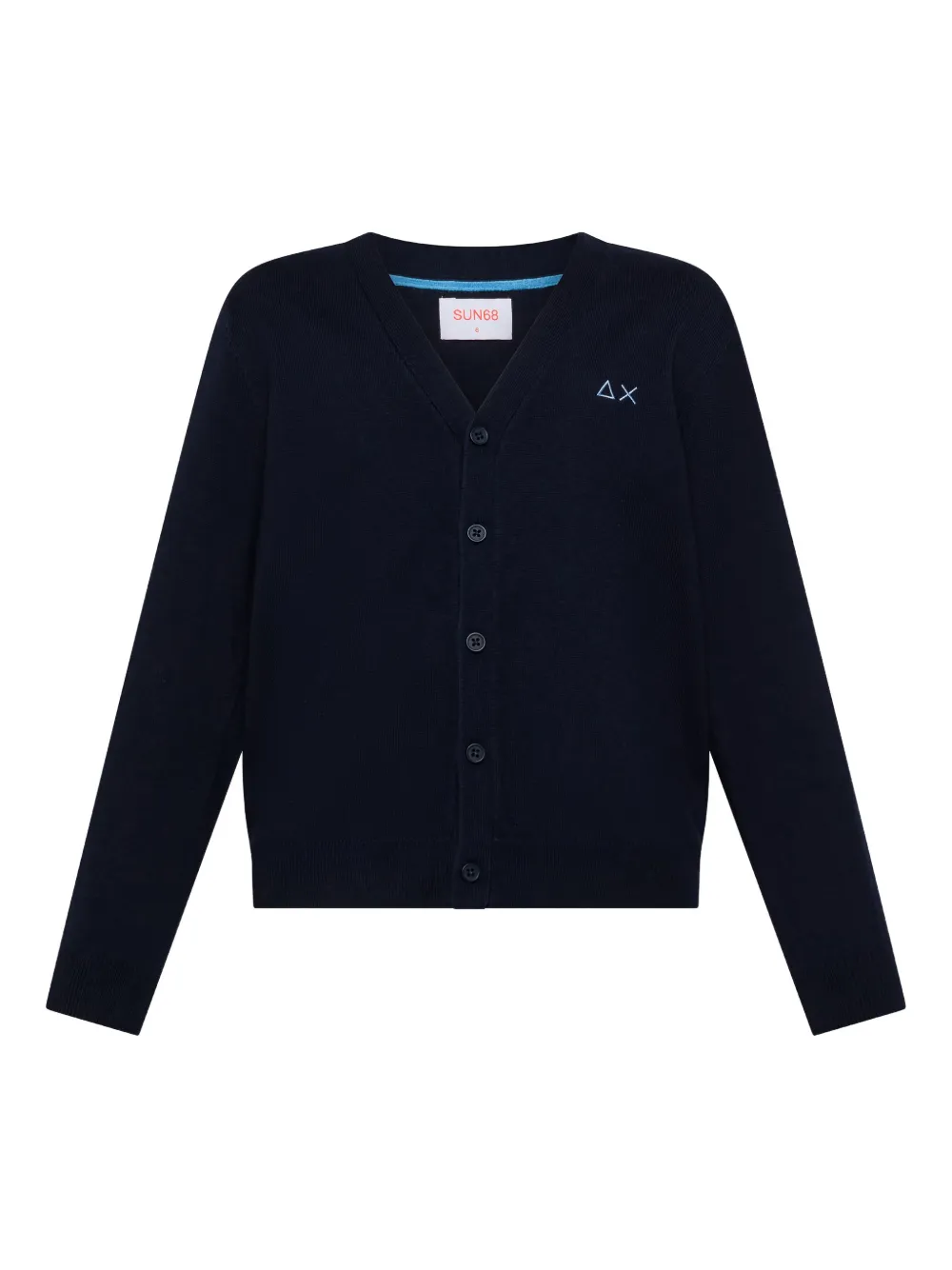 SUN68 KIDS button embroidered cardigan - Blu