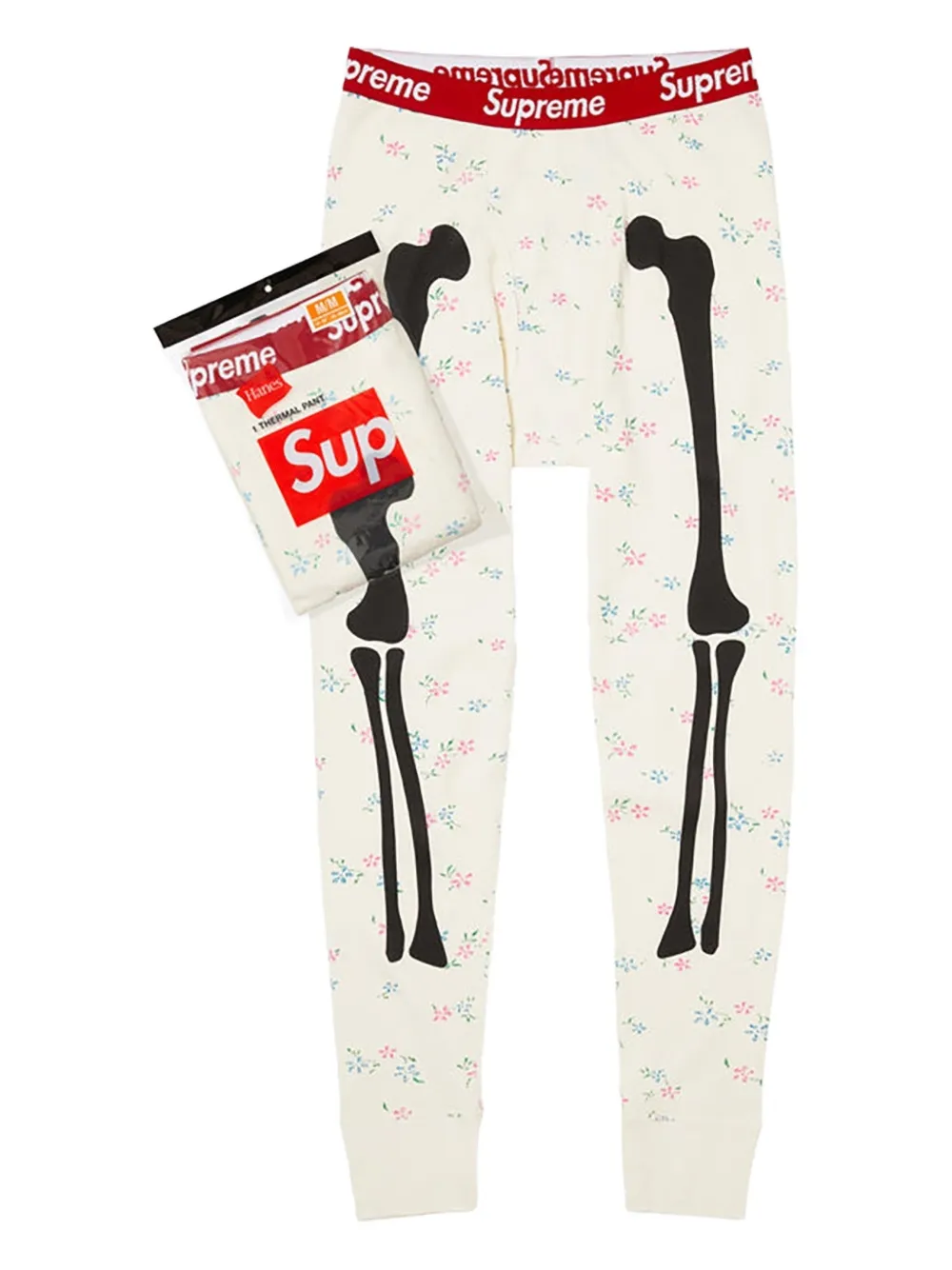 Supreme x Hanes® Pantaloni termici con stampa - Toni neutri