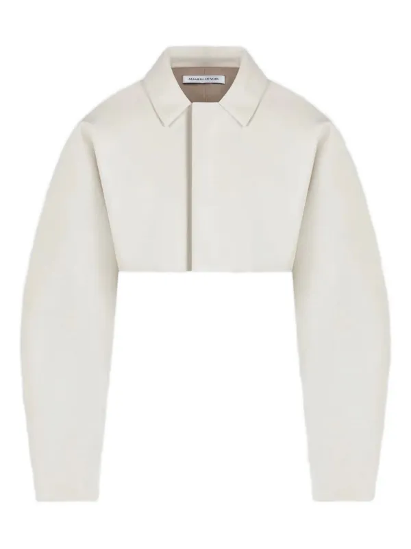 ガラアーベント ベージュ レザー ジャケット m Manière De Voir スーパークロップド レザージャケット ベージュ