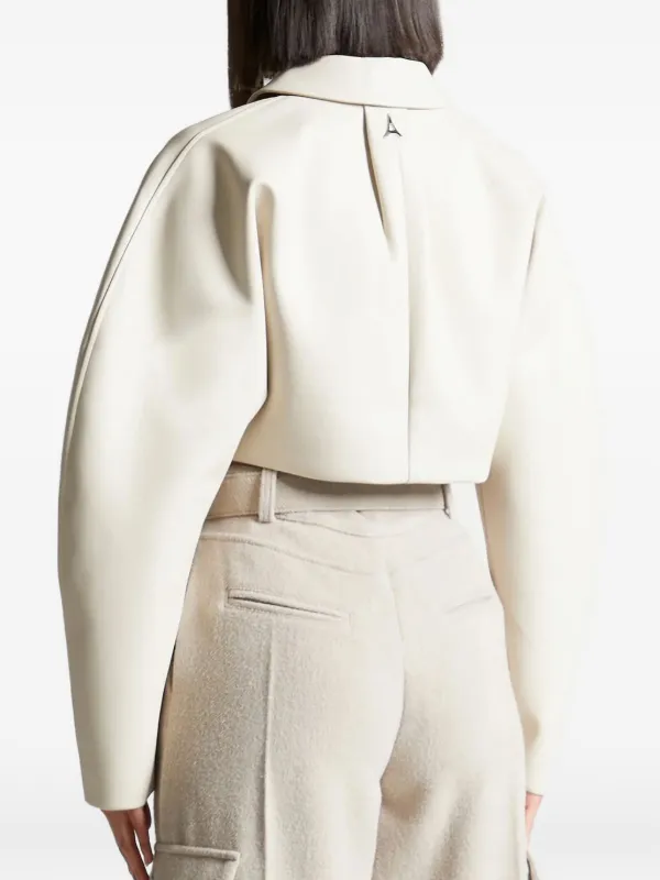 Manière De Voir スーパークロップド レザージャケット ベージュ