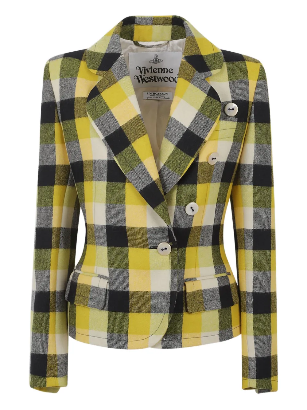 Vivienne Westwood Georgia check button blazer - Giallo
