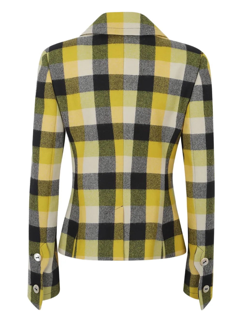 Vivienne Westwood Georgia Jacket Check Wool Pixel-check 44 Women In Yellow