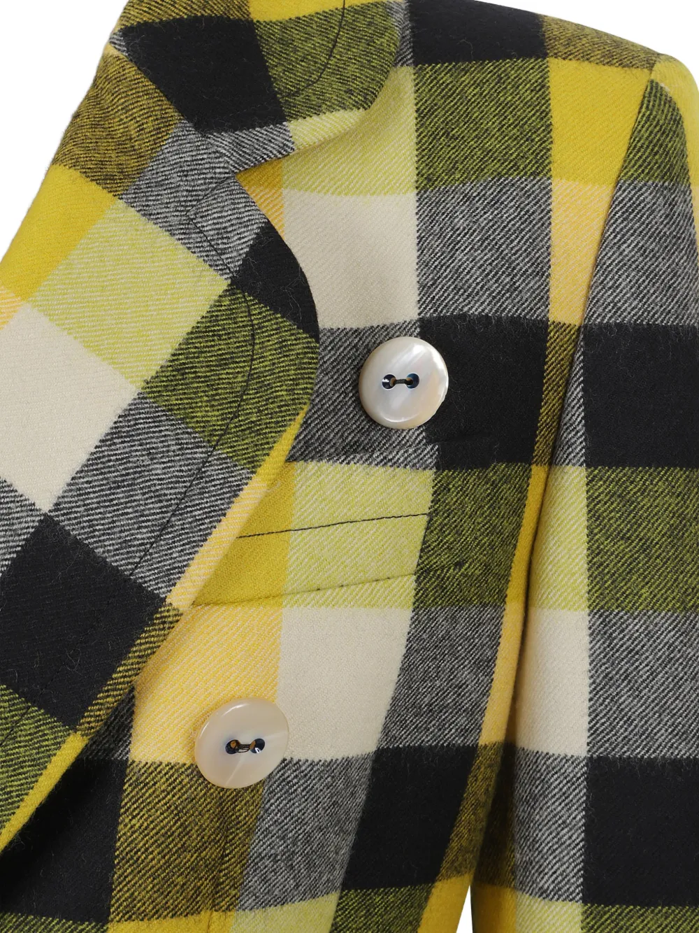 Vivienne Westwood Georgia Jacket Check Wool Pixel-check 44 Women In Yellow