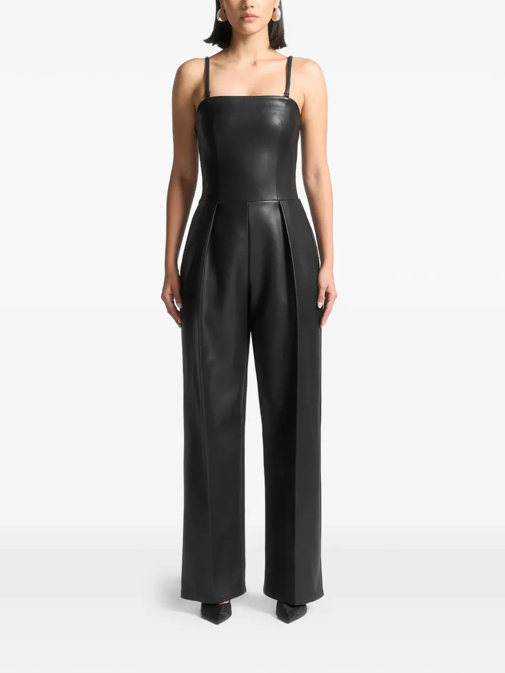 Manière De Voir detachable straps tailored jumpsuit - Nero