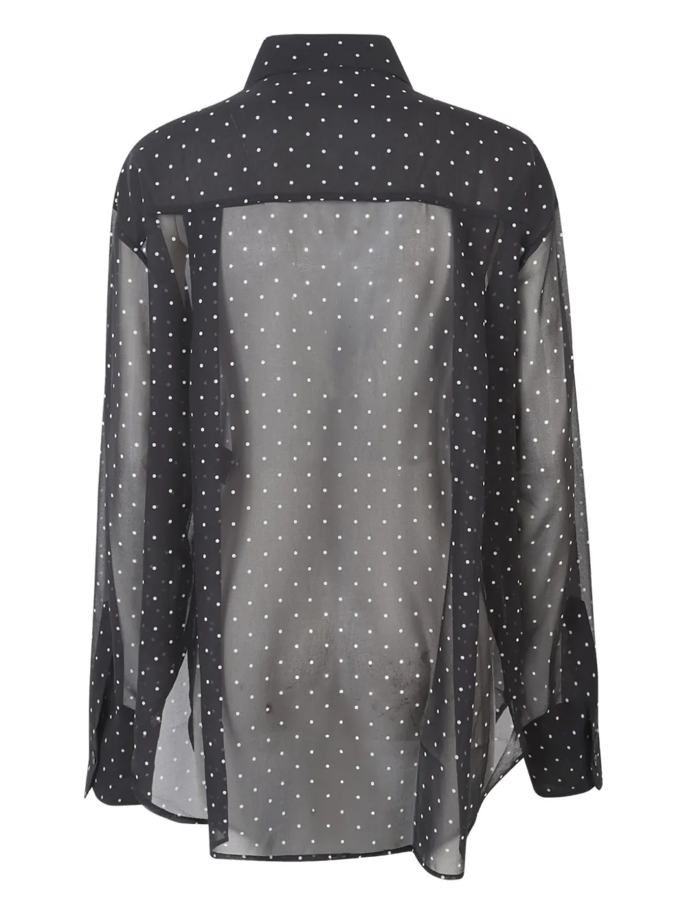 The Frankie Shop Peri sheer tie-neck shirt - Zwart