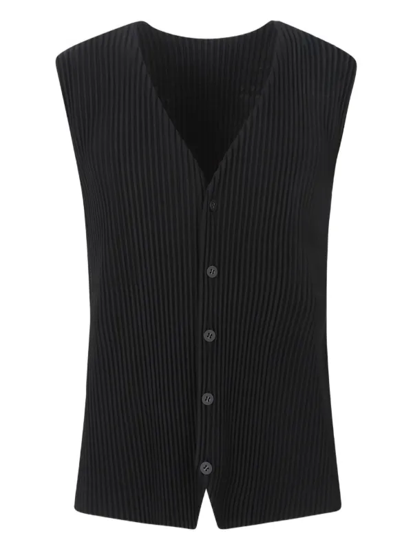 Homme Plissé ブラック プリーツ ベスト　4サイズ Homme Plissé Issey Miyake プリーツ ベスト | ブラック | FARFETCH JP