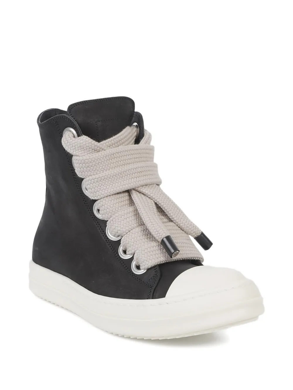 Rick Owens jumbolace leather trainers Zwart