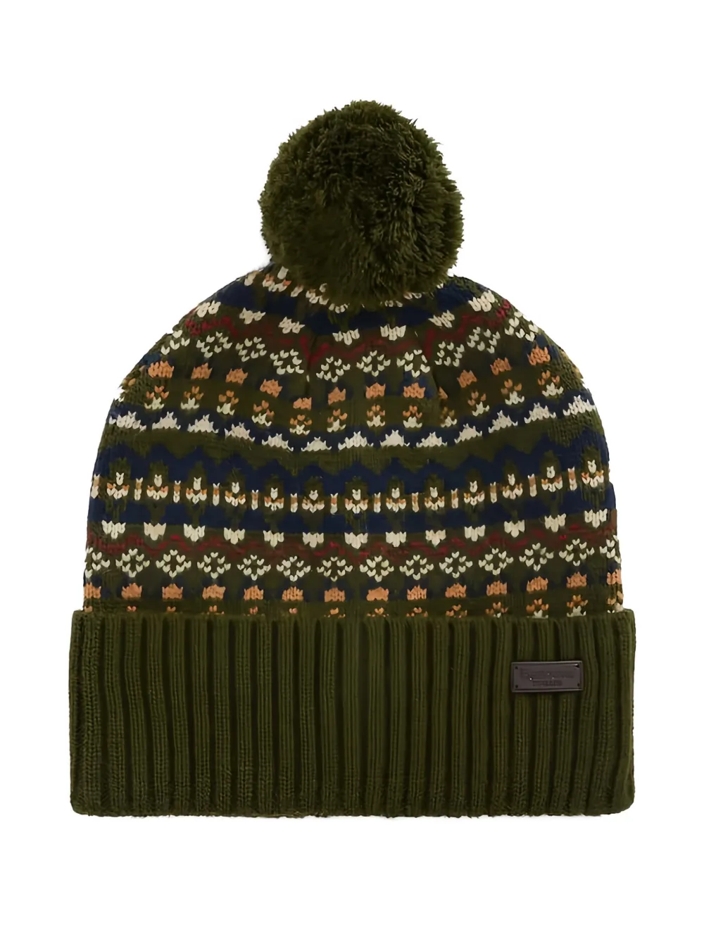 Barbour Marlow fair-isle beanie hat | Green | Image 1