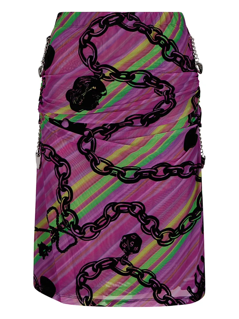 Chopova Lowena chain-print mesh skirt - Paars