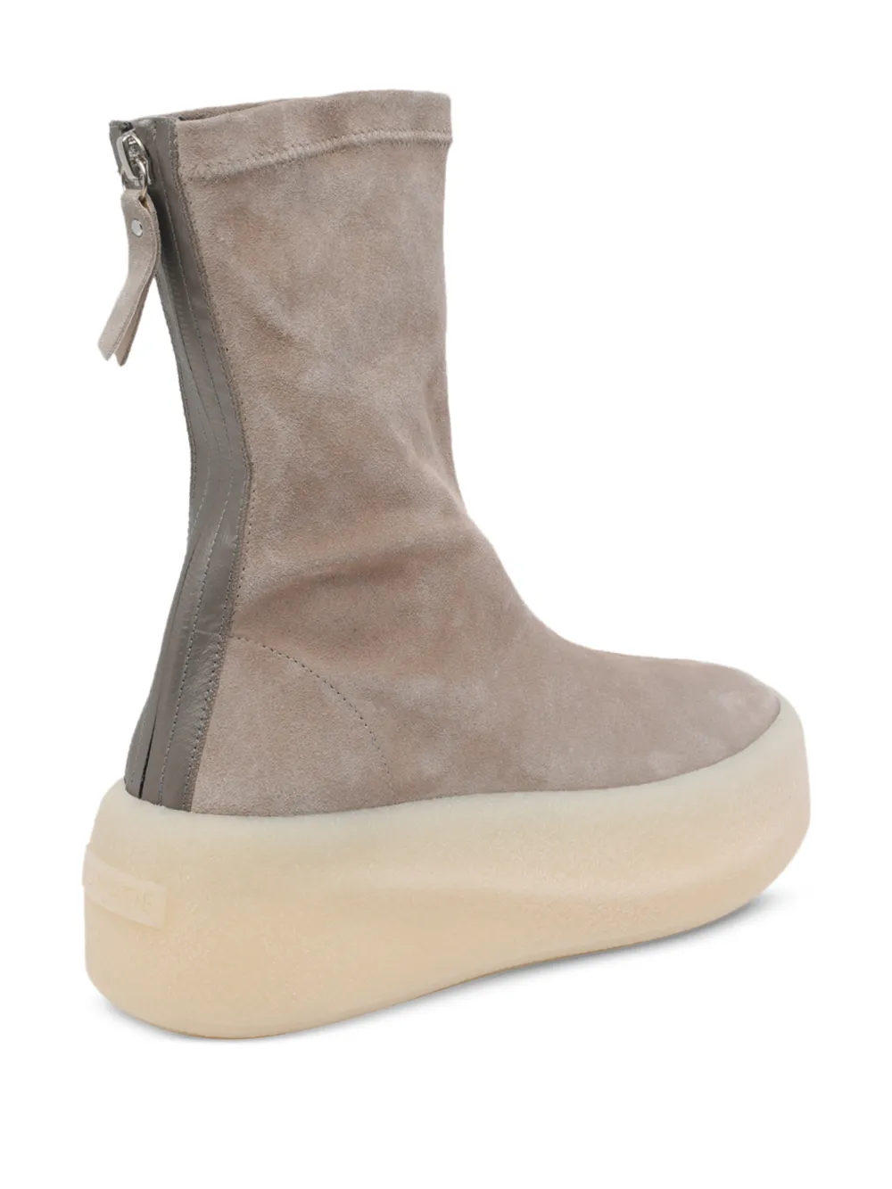 Vic Matie 70 mm Magnifico enkellaarzen met ronde neus en rits Beige